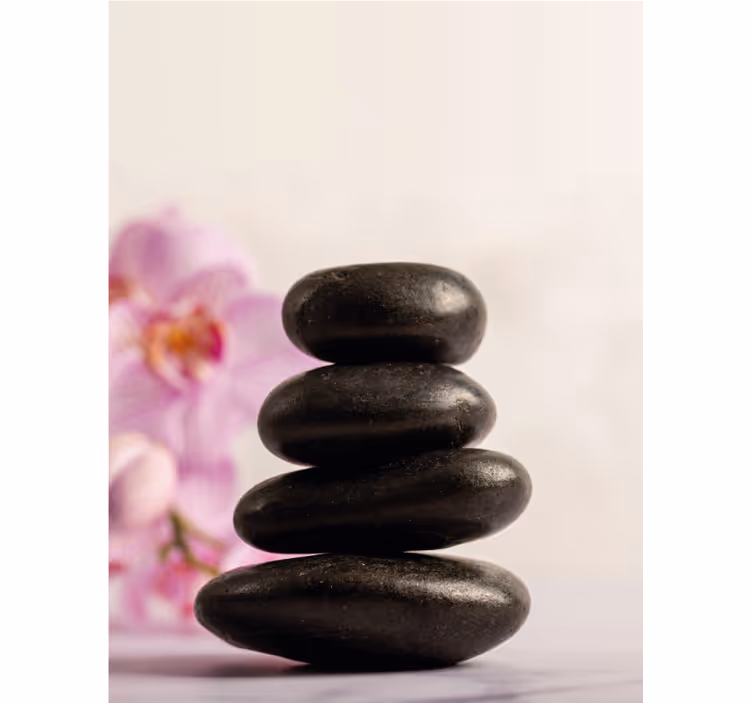 Cortina roller baño bambúes zen y orquídeas rosadas - TenVinilo