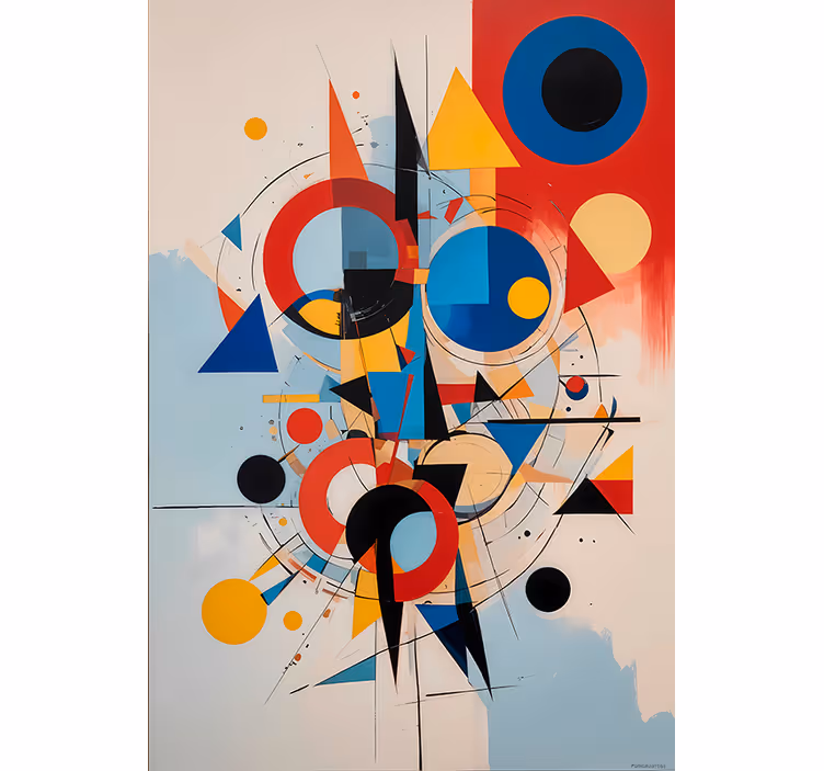 Cortina roller dibujos pintura geométrica - TenVinilo