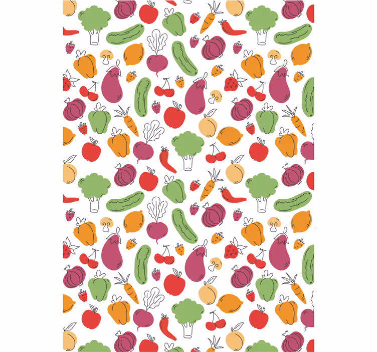 Cortina roller cocina frutas y verduras - TenVinilo