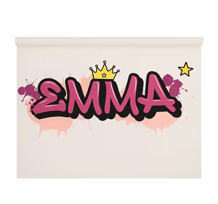 Cortina roller infantil grafiti personalizado rosa - TenVinilo