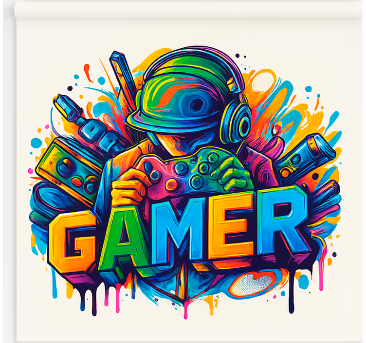 Cortina roller geek jugador encerrado - TenVinilo