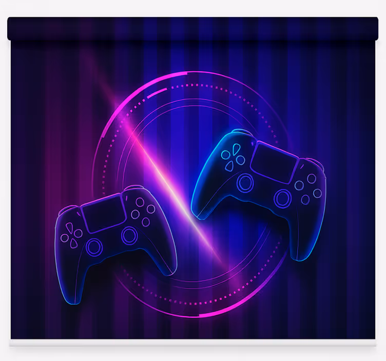 Cortina roller geek controladores de juego neon clash - TenVinilo