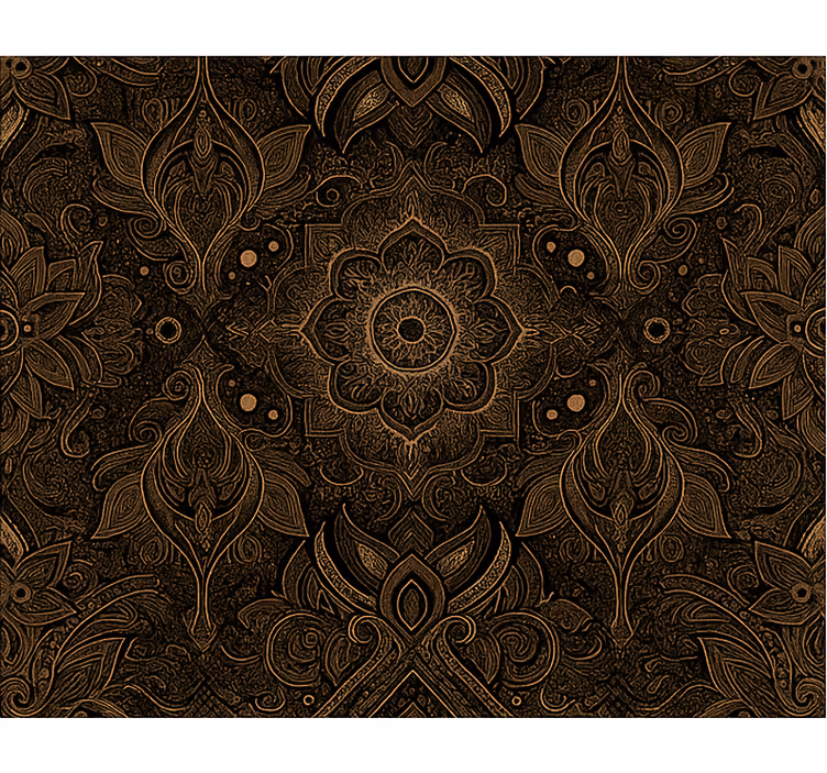 Estor enrollable comedor mandala negro y dorado - TenVinilo