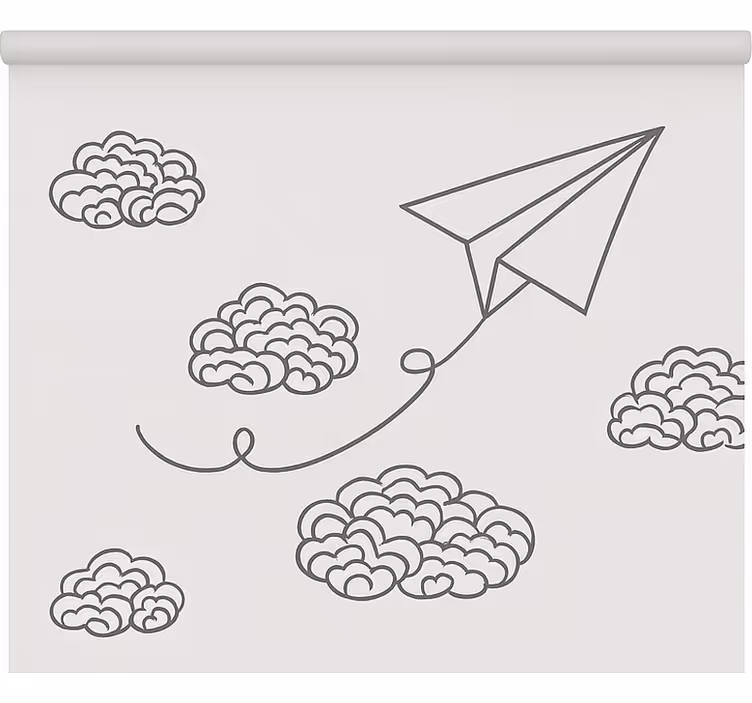 Cortina roller nórdico aviones de papel minimalistas - TenVinilo