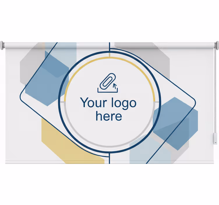 Cortina roller oficina diseño de logo personalizado - TenVinilo