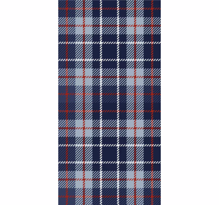 Cortina roller despacho tartan azul y rojo - TenVinilo