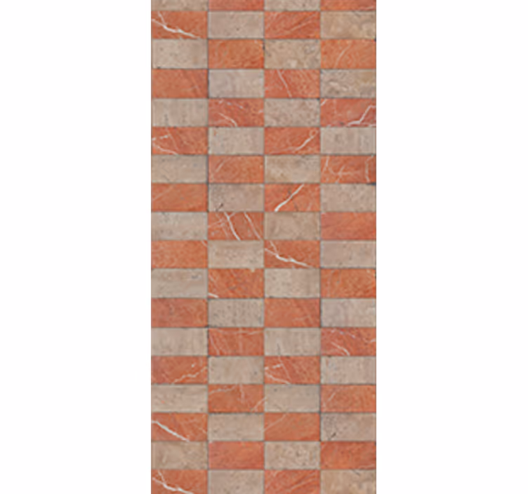 Cortina roller cocina azulejos geométricos beige - TenVinilo