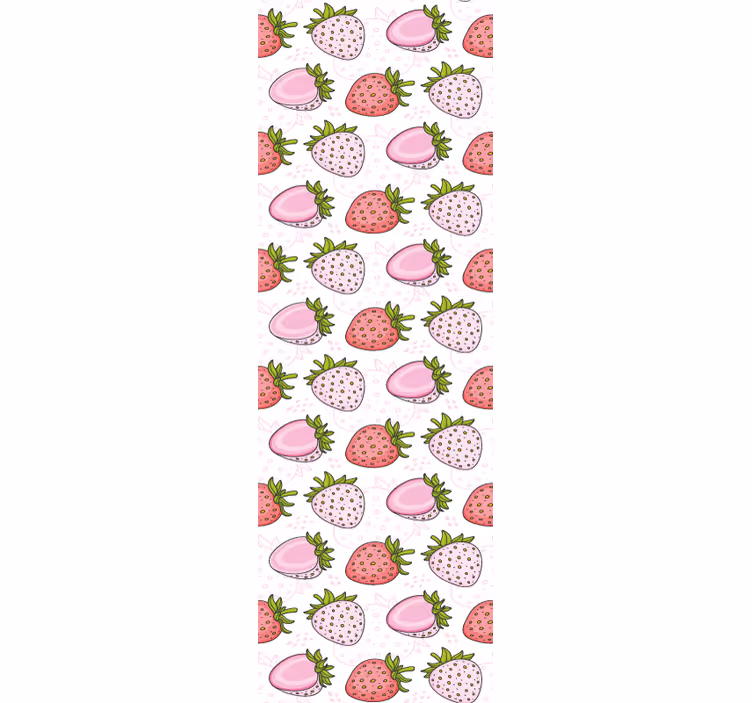 Cortina roller cocina patrones de fresas - TenVinilo