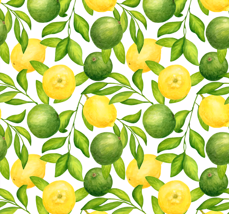 Cortina roller cocina patrón de frutas cítricas - TenVinilo