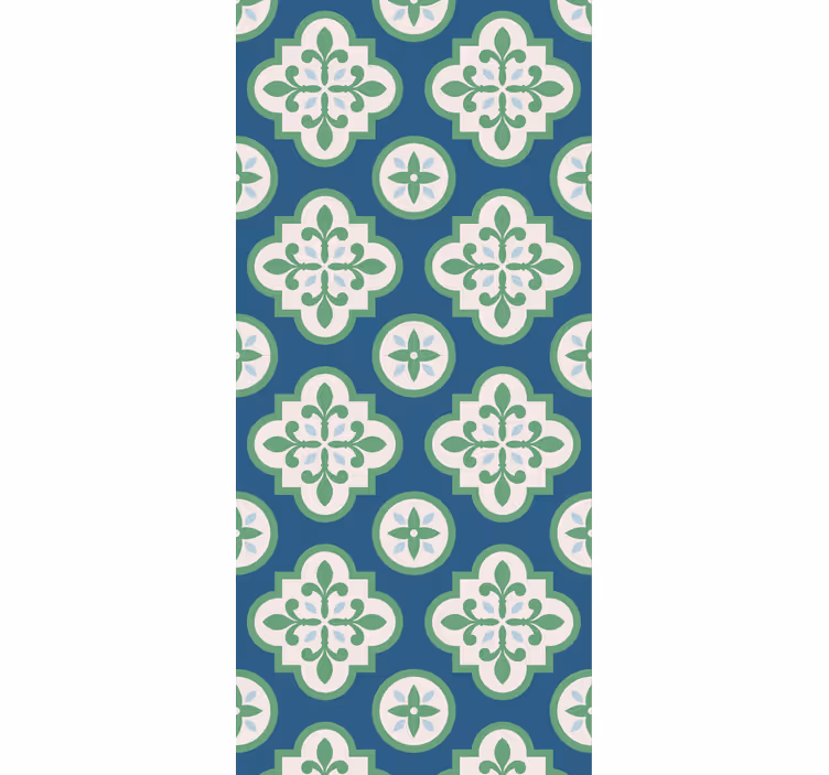 Cortina roller cocina azulejo portugués trébol verde - TenVinilo