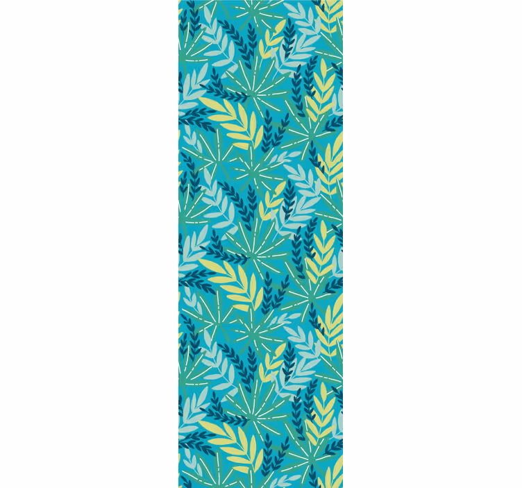 Cortina roller cocina estampado tropical azul - TenVinilo