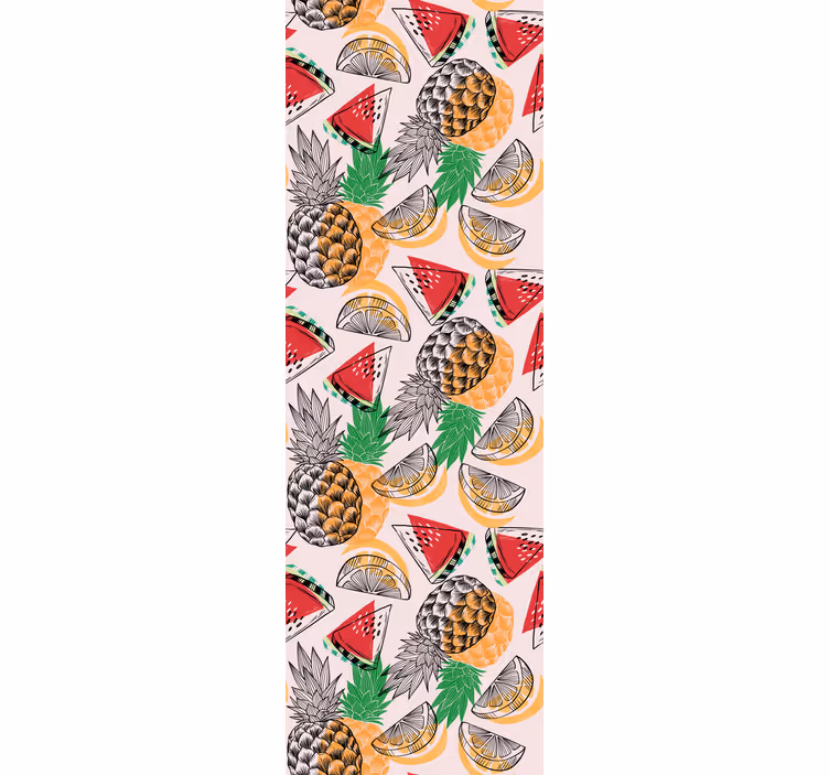 Cortina roller cocina estampado veraniego piña - TenVinilo