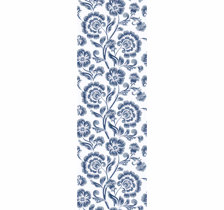 Estor enrollable comedor flores azules grandmillenial - TenVinilo