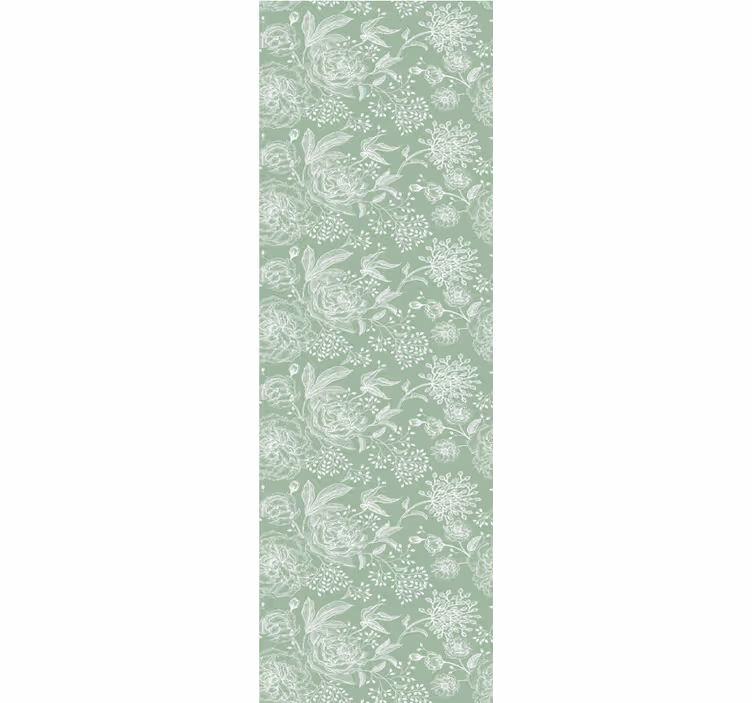 Estor enrollable comedor estilo grandmillenial verde floral - TenVinilo