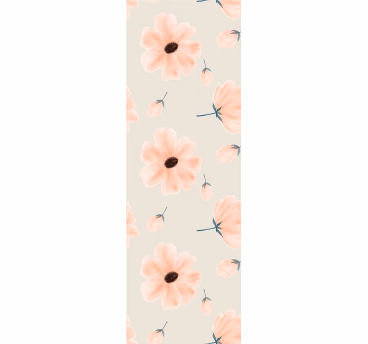 Estor enrollable comedor patrón de grandes flores beige - TenVinilo
