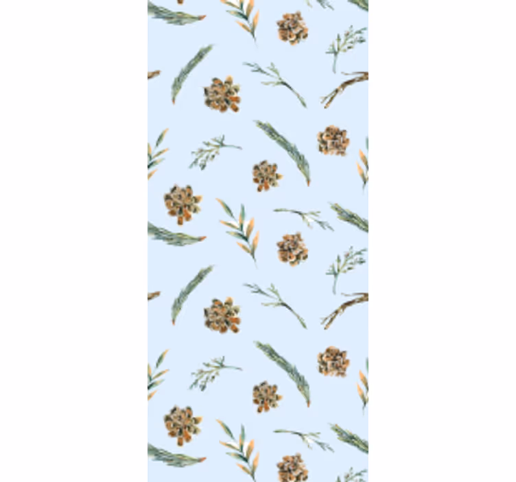Estor enrollable comedor acuarela floral azul - TenVinilo