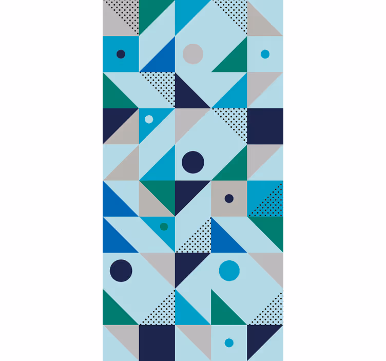 Estor enrollable comedor patchwork azul - TenVinilo