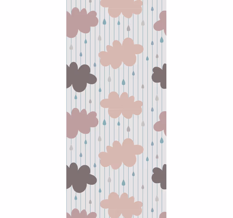 Cortina roller infantil nubes rosas de lluvia - TenVinilo