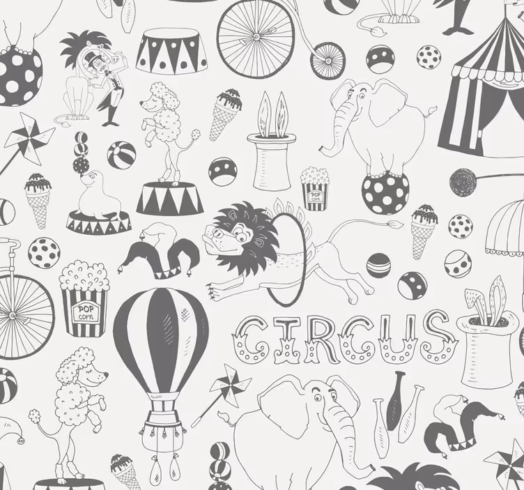 Cortina roller infantil con estampado de circo - TenVinilo
