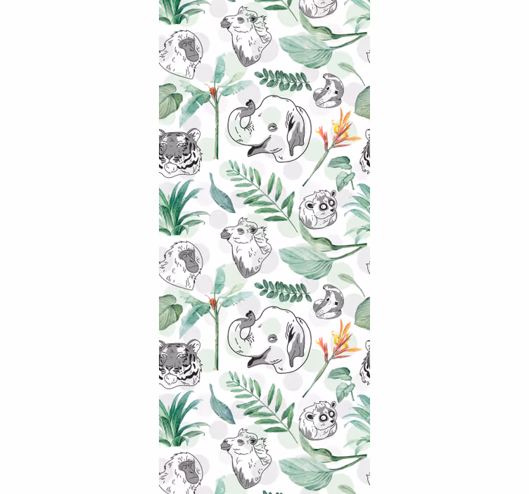 Cortina roller infantil animales y plantas tropicales - TenVinilo
