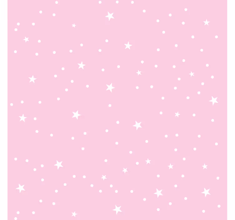 Cortina roller infantil estrellas blancas sobre fondo rosa - TenVinilo