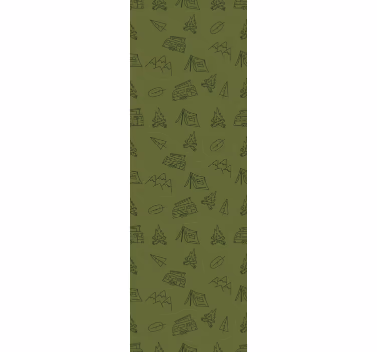 Cortina roller infantil montañas de campamento verde - TenVinilo