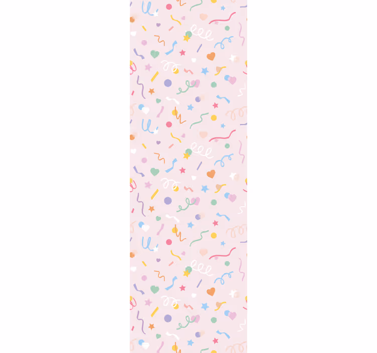 Cortina roller infantil con patrón de confeti pastel - TenVinilo