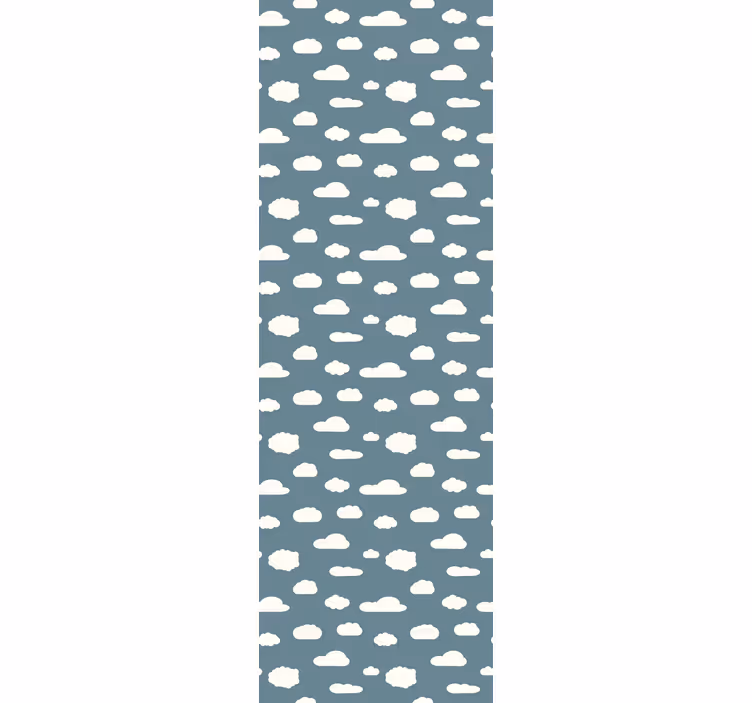 Cortina roller infantil patrón blanco sobre fondo azul - TenVinilo