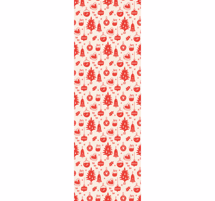 Cortina roller infantil patrón navideño rojo y rosa - TenVinilo
