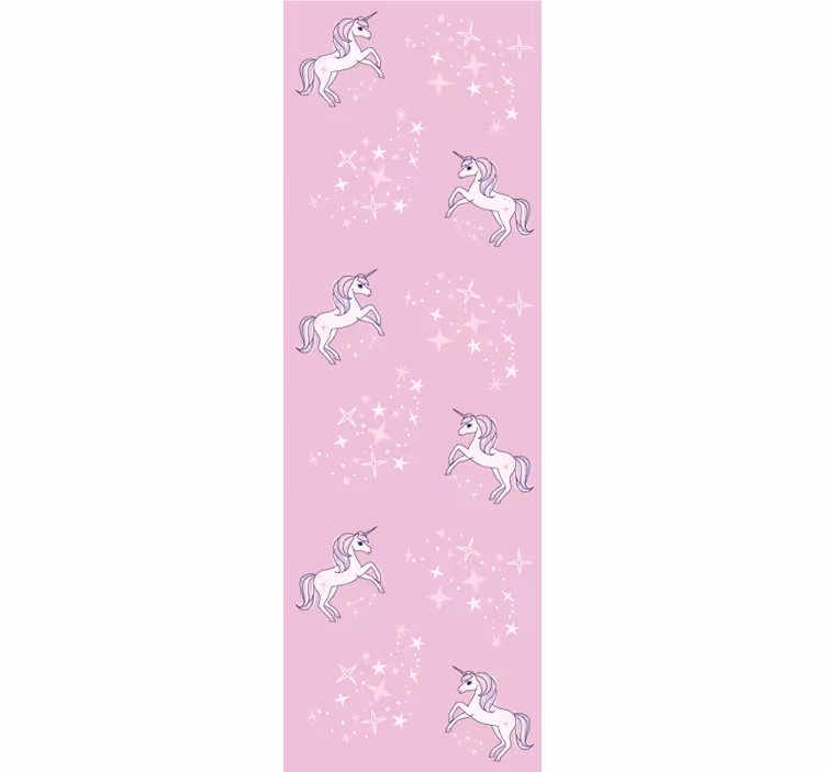 Cortina roller infantil patrón rosa con unicornios - TenVinilo