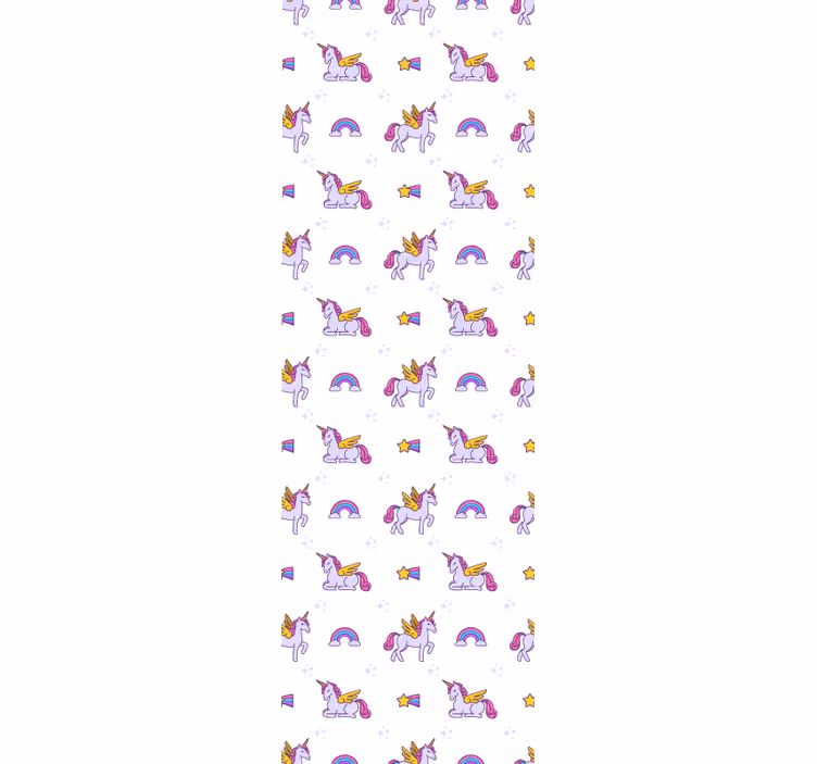 Cortina roller infantil unicornios rosas pastel con alas - TenVinilo