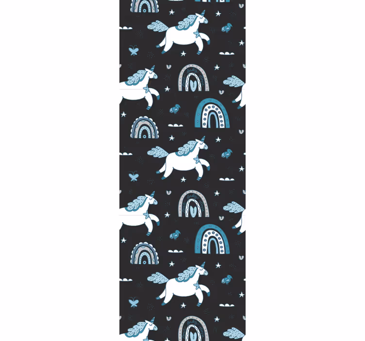 Cortina roller infantil estampado de caballos oscuros - TenVinilo