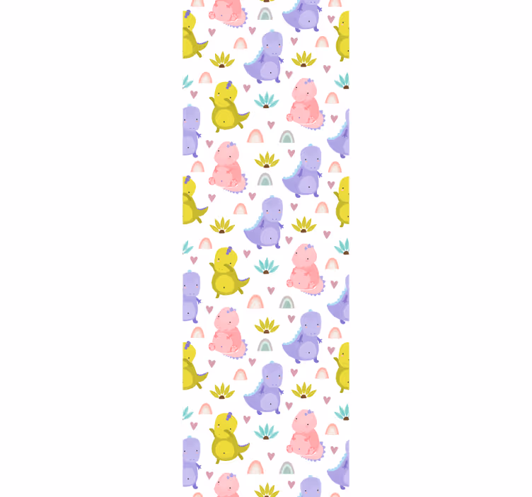 Cortina roller infantil estampado de dinosaurios coloridos - TenVinilo