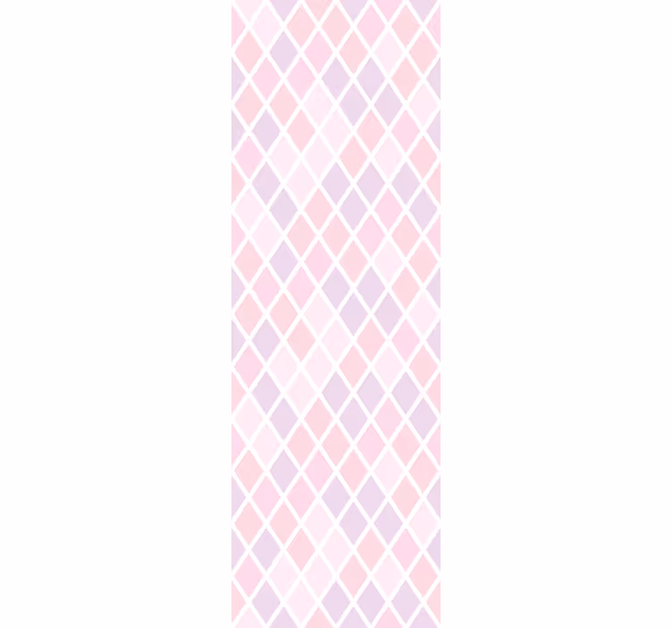 Cortina roller infantil diseño de rombos rosas y blancos - TenVinilo