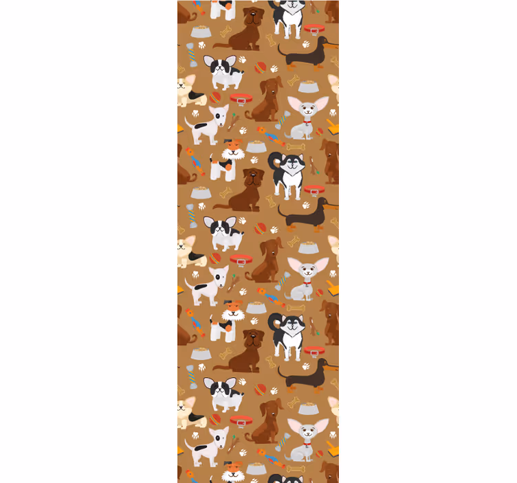 Cortina roller infantil con patrón de perros adorables - TenVinilo