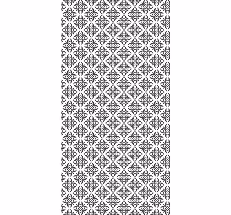 Cortina roller oficina floral negro elegante - TenVinilo