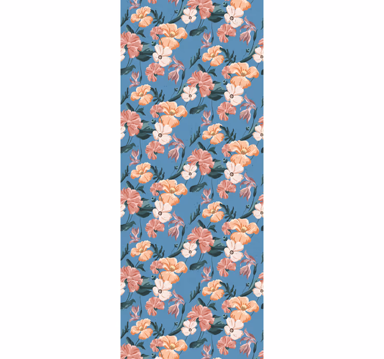 Cortina roller oficina estampado floral 'ziedi jeans' - TenVinilo