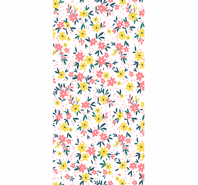 Cortina roller oficina estampado floral blanco - TenVinilo