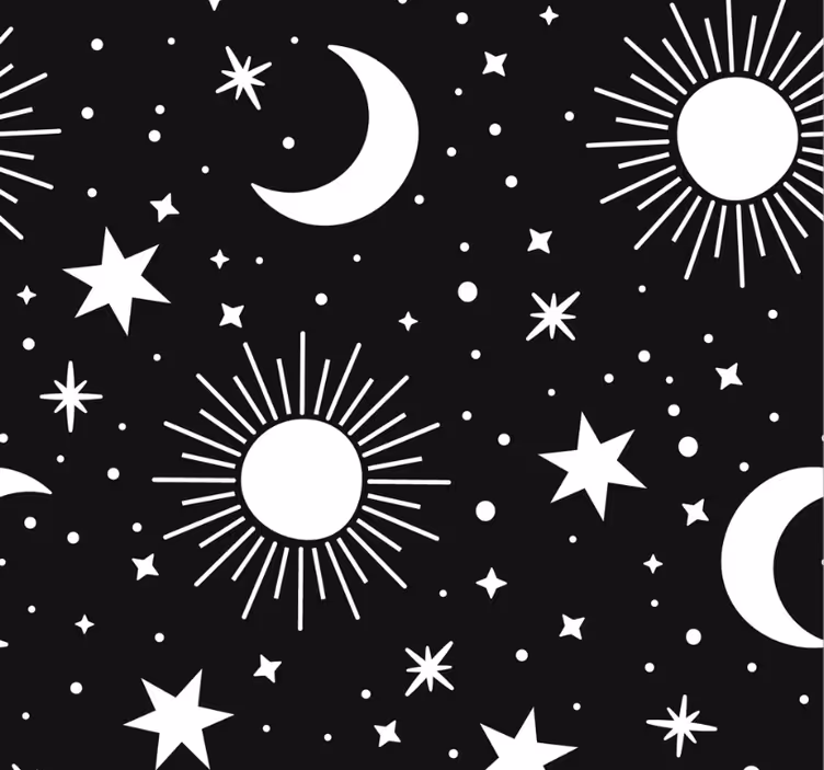 Cortina roller juvenil estrellas y lunas blancas - TenVinilo