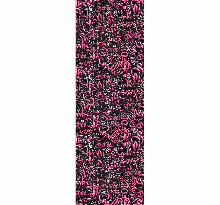 Cortina roller juvenil grafiti rosa y negro - TenVinilo