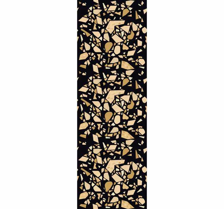 Cortina roller moderno estilo terrazzo negro oro - TenVinilo