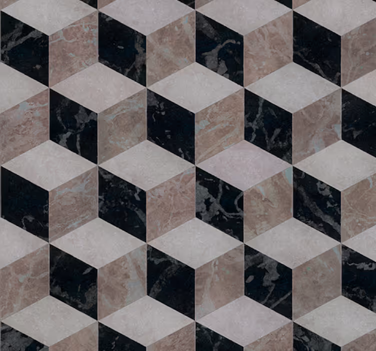 Cortina roller moderno azulejos minimalistas 3d - TenVinilo