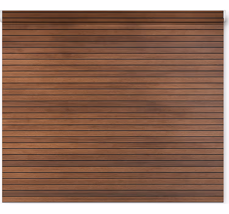 Cortina roller textura lamas de madera nogal paralelas - TenVinilo