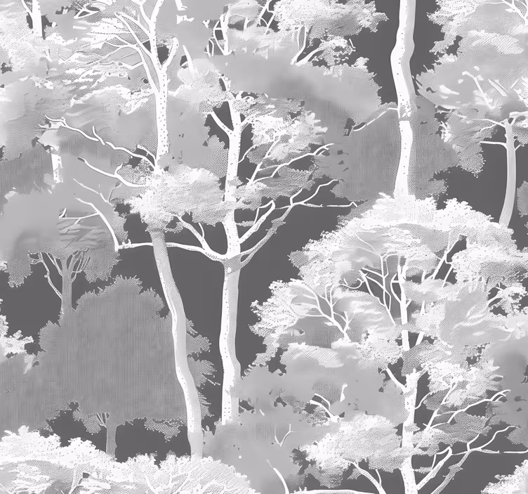 Cortina roller gris patrón de bosque - TenVinilo