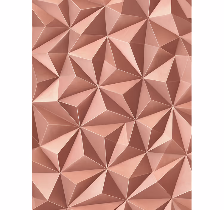 Cortina roller rosa con foil geométrico en oro rosa - TenVinilo