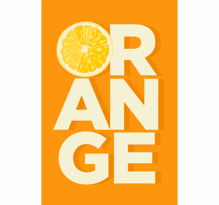 Cortina roller cocina texto en naranja cortado - TenVinilo