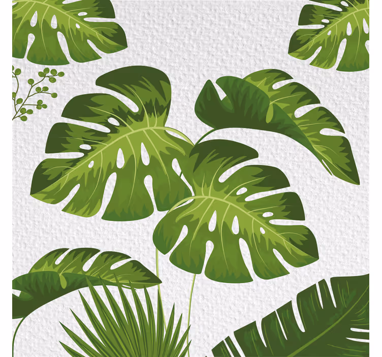 Cortina roller living comedor hoja de monstera - TenVinilo