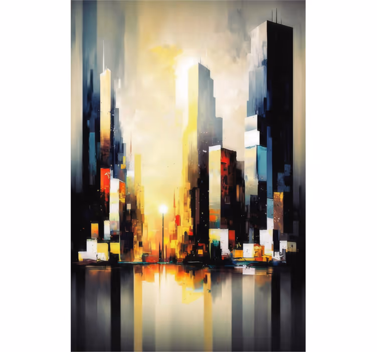 Cortina roller living comedor arte abstracto urbano - TenVinilo
