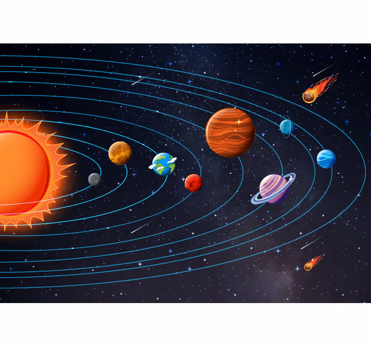 Cortina roller negra animación del espacio para niños - TenVinilo