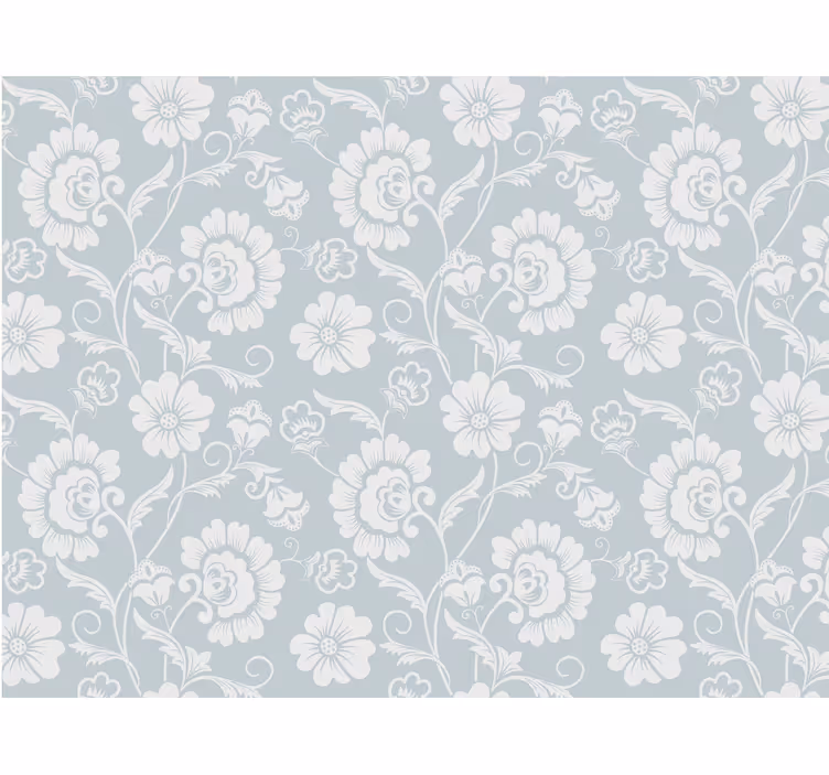 Cortina roller gris con elegante patrón floral - TenVinilo